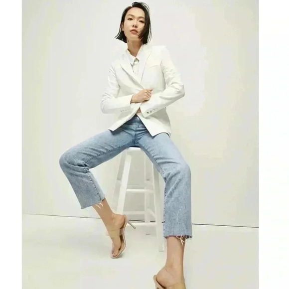 Veronica Beard Iconic Scuba Dickey Jacket Blazer Size 6 White Zipper Pockets - Picture 7 of 11